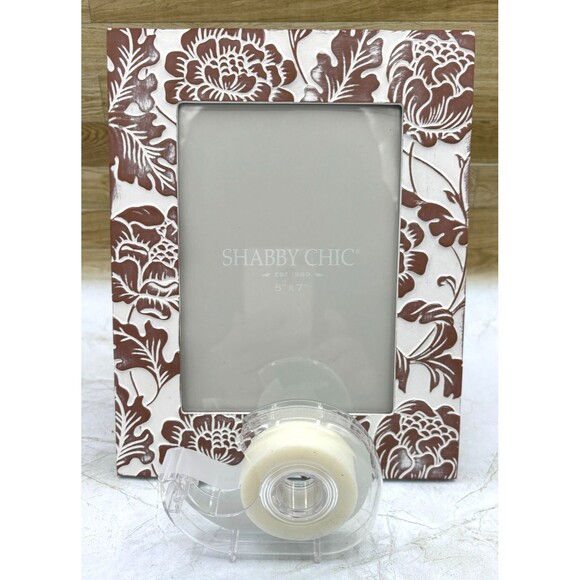 Shabby Chic 5x7 Photo Frame Cottage Distressed Whitewashed Relief Botanical NEW! - Picture 13 of 13